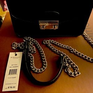 BCBG black faux leather purse